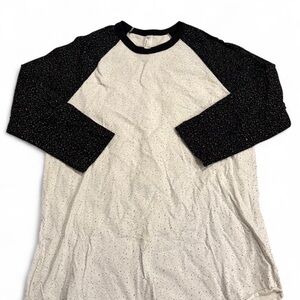 American Apparel Black and White Raglan Blouse